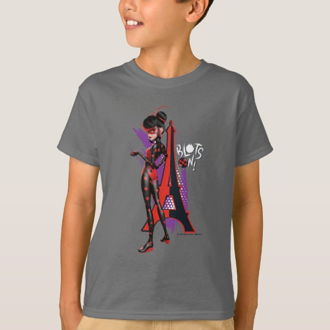 Miraculous Re-verse Shadybug Blots On! T-Shirt (Front)