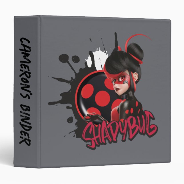 Miraculous Re-verse Shadybug Character Graphic 3 Ring Binder (Front/Spine)