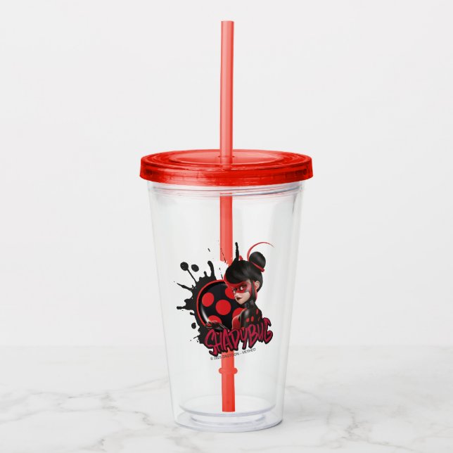 Miraculous Re-verse Shadybug Character Graphic Acrylic Tumbler (Front)