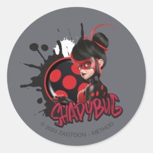Miraculous Re-verse Shadybug Character Graphic Classic Round Sticker