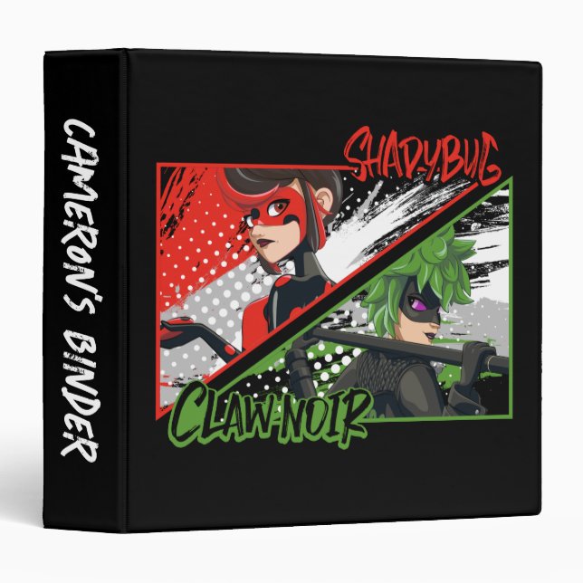 Miraculous Re-verse Shadybug & Claw Noir 3 Ring Binder (Front/Spine)