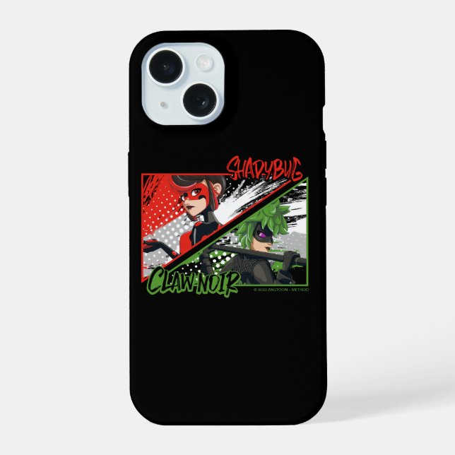 Miraculous Re-verse Shadybug & Claw Noir iPhone 15 Case (Back)