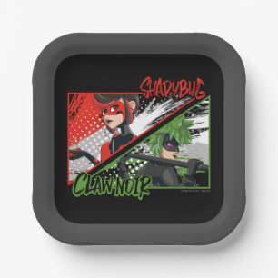 Miraculous Re-verse Shadybug & Claw Noir Paper Plates