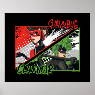 Miraculous Re-verse Shadybug & Claw Noir Poster