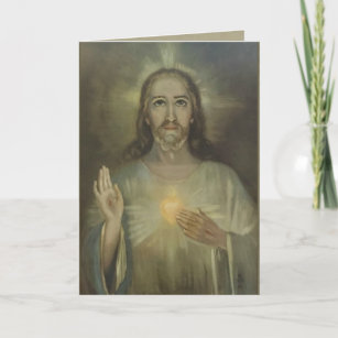 Miraculous Sacred Heart of Jesus Card Blank Inside