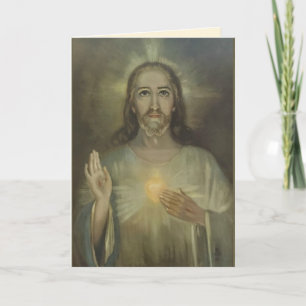 Miraculous Sacred Heart of Jesus Card Blank Inside