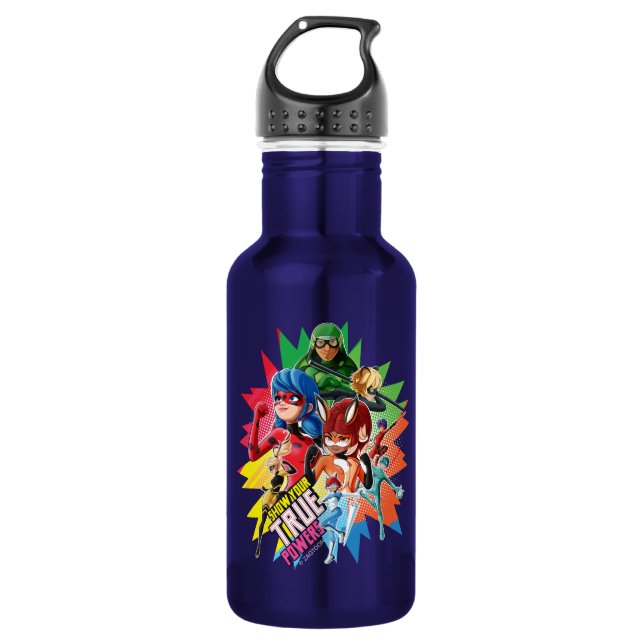 Miraculous Show Your True Powers Stainless Steel Water Bottle (Front)