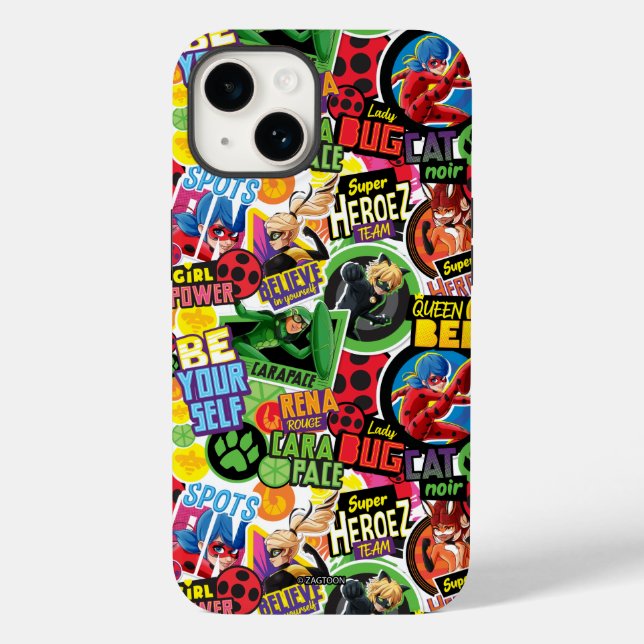 Miraculous Superhero Characters Pattern Case-Mate iPhone Case (Back)