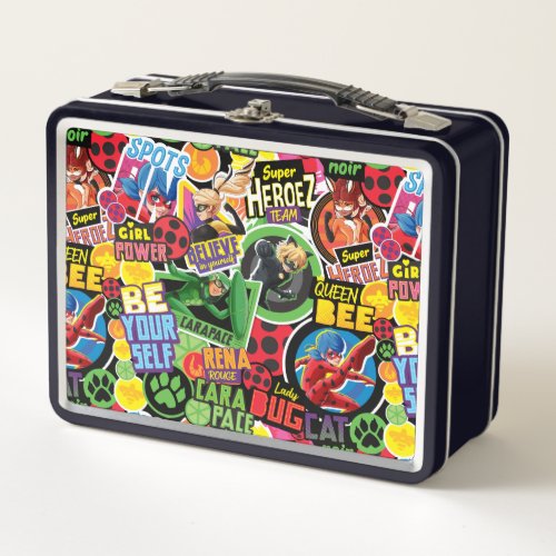 Miraculous Superhero Characters Pattern Metal Lunch Box