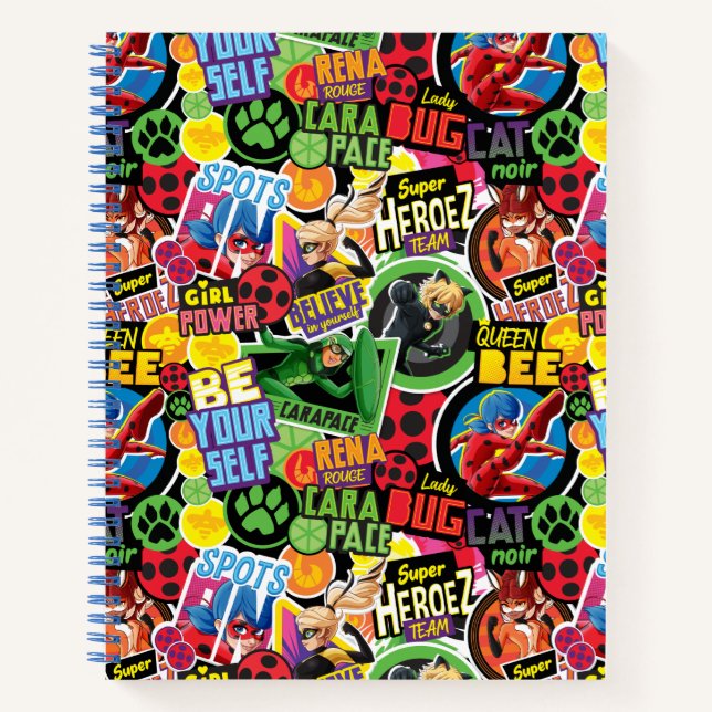 Miraculous Superhero Characters Pattern Notebook (Front)