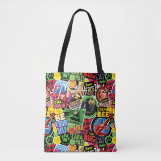 Miraculous Superhero Characters Pattern Tote Bag