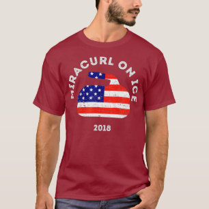 Miracurl on Ice 2018 American Flag Curling Stone T-Shirt