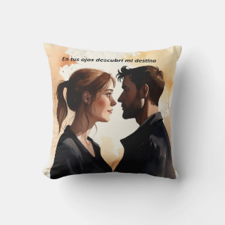 Miradas Flashes: Illustration in Watercolor that Throw Pillow