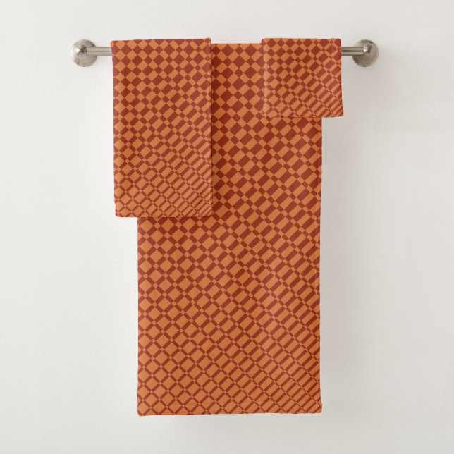 ‘Mirage’ | Amberglow on Terracotta | Bath Towel Set (Insitu)