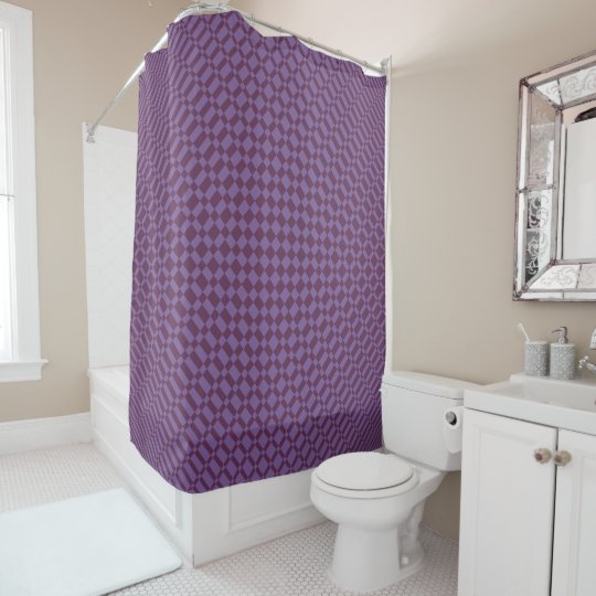 ‘Mirage’ Chive Blossom on Dark Purple Shower Curtain
