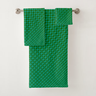 ‘Mirage’ | Emerald Green on Deep Green | Bath Towel Set