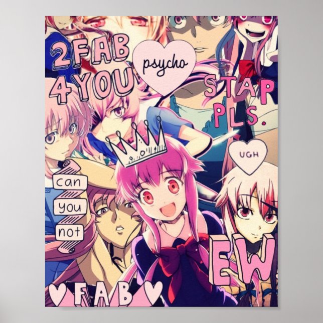 Mirai Nikki Yuno — Tumblr Style Poster (Front)