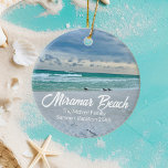 Miramar Beach Florida Beautiful Vacation Christmas Ceramic Ornament<br><div class="desc">Beautiful Miramar Beach Florida Christmas ornament gift. Gorgeous emerald coast photography of the sandpipers on the edge of the ocean waves on the sand. Pretty seaside keepsake from Destin in the summer.</div>