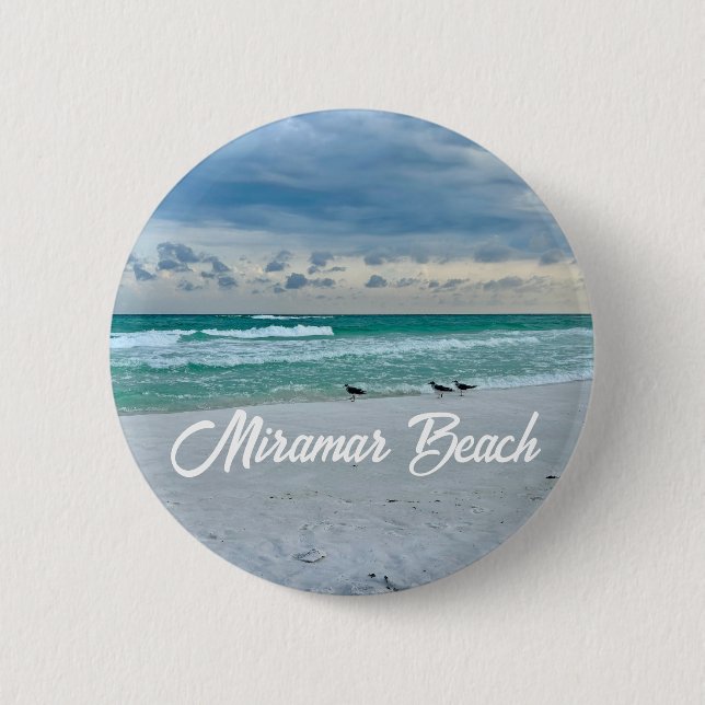 Miramar Beach Florida Beautiful Vacation Keepsake Button (Front)