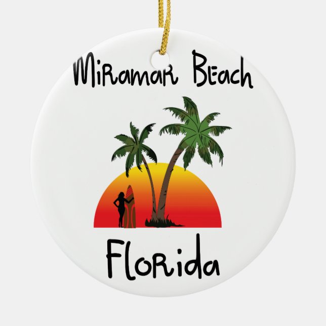 Miramar Beach Florida. Ceramic Ornament (Front)