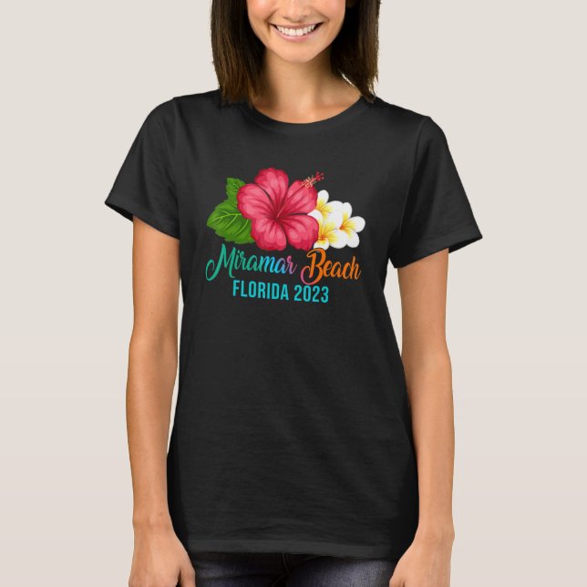 Miramar Beach Vacation Florida Tropical Hibiscus F T-Shirt (Front)