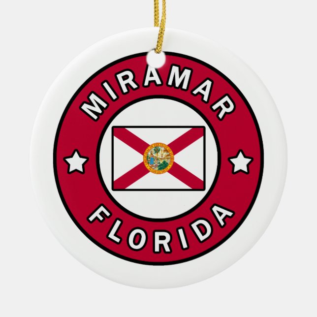 Miramar Florida Ceramic Ornament (Front)
