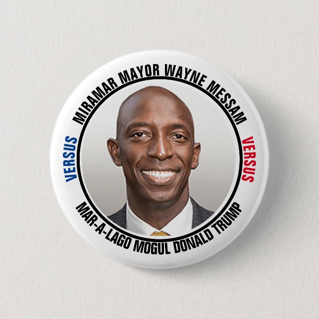 Miramar Mayor Versus Mar-a-Lago Mogul Button (Front)