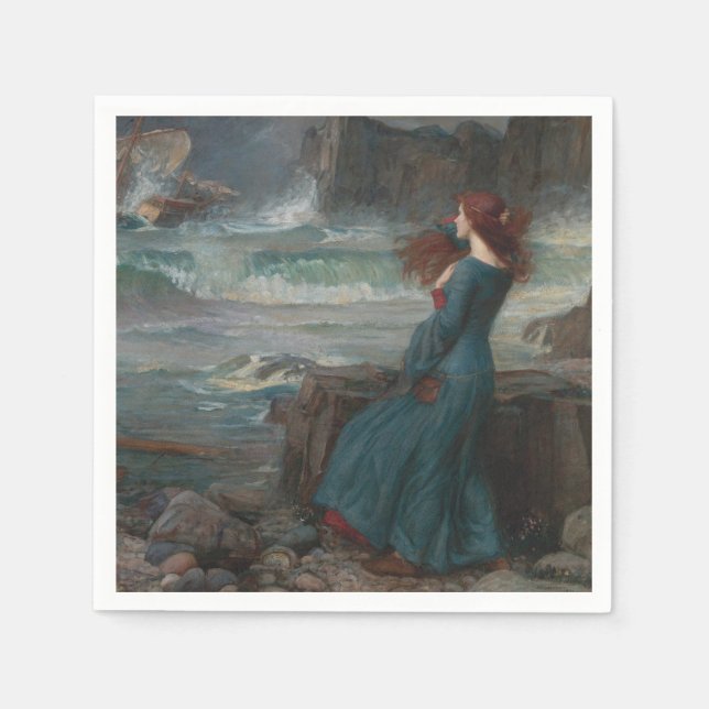 Miranda (by John William Waterhouse) Napkins (Front)