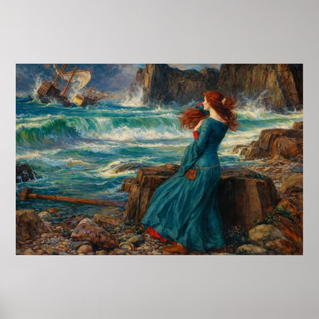 Miranda by John William Waterhouse Poster (Front)