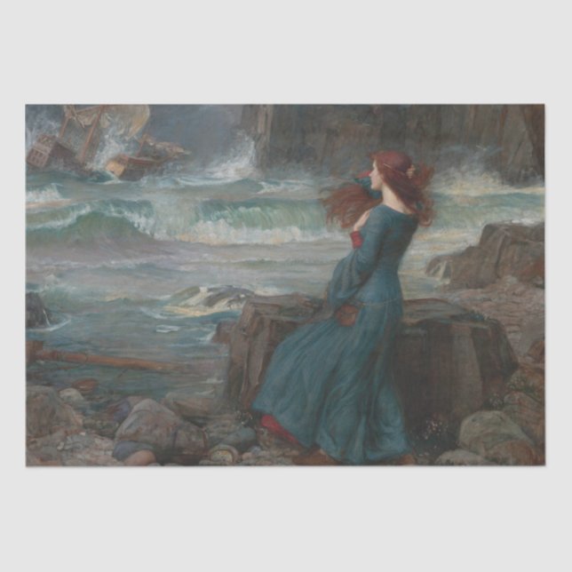 Miranda (by John William Waterhouse) Tissue Paper (Front)