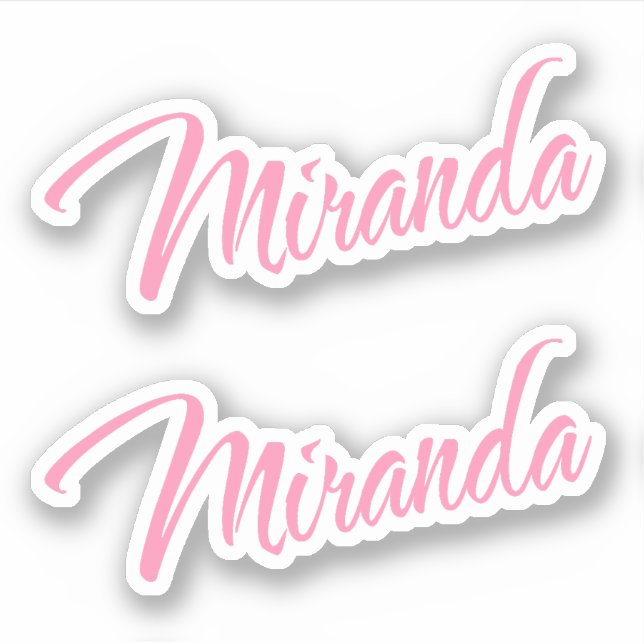 Miranda Decorative Name in Pink x2 Sticker (Front)