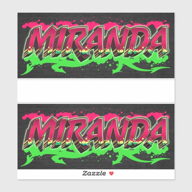 Miranda first name name graffiti sticker decals (Sheet)