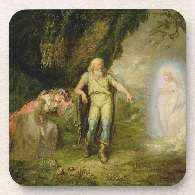 Miranda, Prospero and Ariel, from 'The Tempest' by Beverage Coaster (Front)
