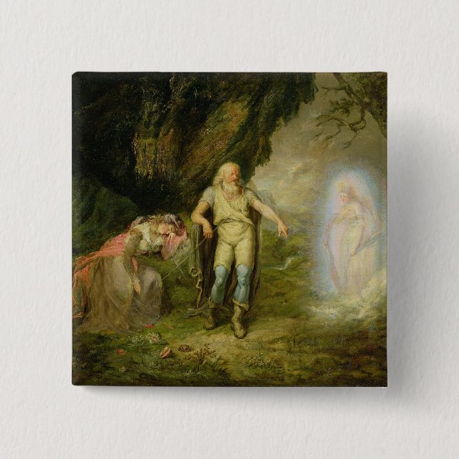 Miranda, Prospero and Ariel, from 'The Tempest' by Pinback Button (Front)