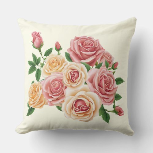 Miranda Roses Throw Pillow