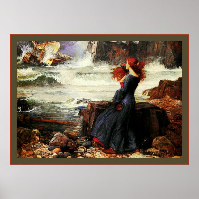 Miranda ~ The Tempest John W. Waterhouse Poster (Front)
