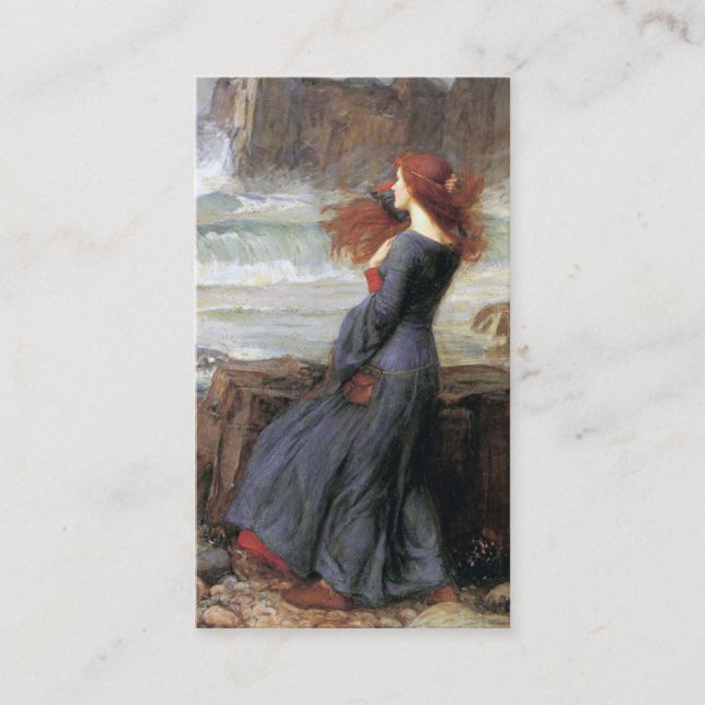 Miranda - The Tempest - John William Waterhouse Business Card (Front)