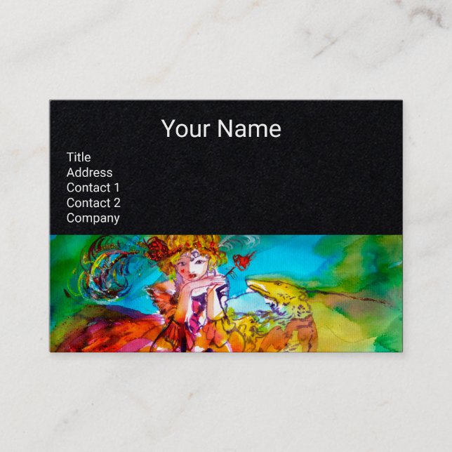 MIRANDOLINA Performing Arts,Costume Designer Black Business Card (Front)