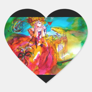 MIRANDOLINA , pink,fuchsia yellow Heart Sticker