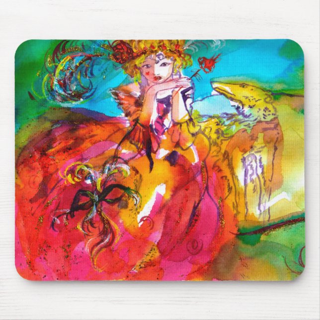 MIRANDOLINA pink red blue yellow Mouse Pad (Front)