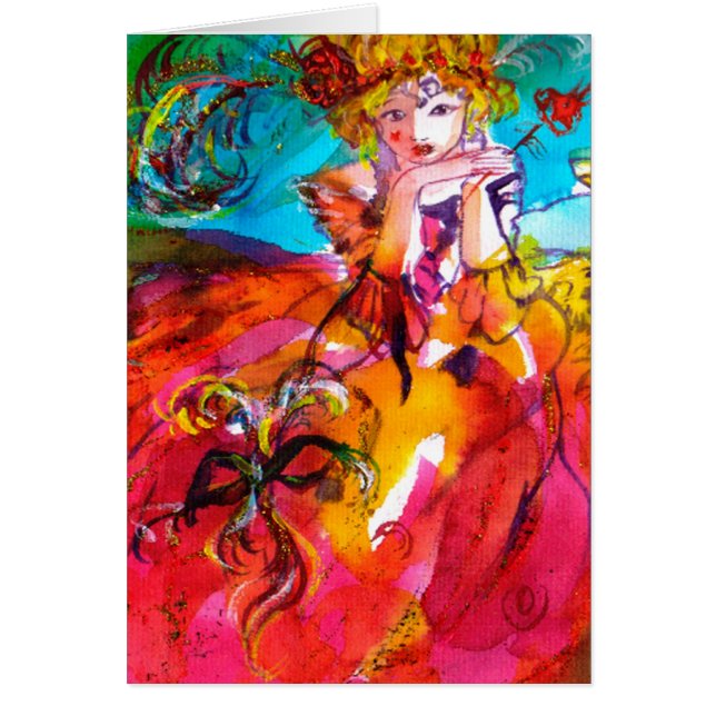 MIRANDOLINA ,Venetian Carnival Mask Cards (Front)
