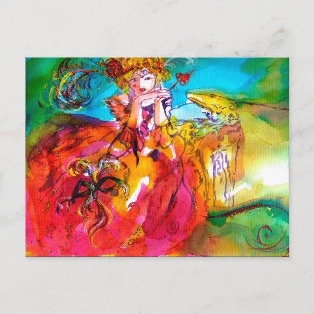 MIRANDOLINA ,Venetian Carnival Mask Invitation Postcard (Front)