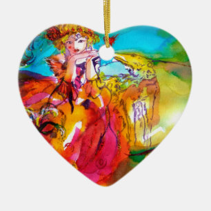 MIRANDOLINA / Venetian Carnival Masks Ceramic Ornament