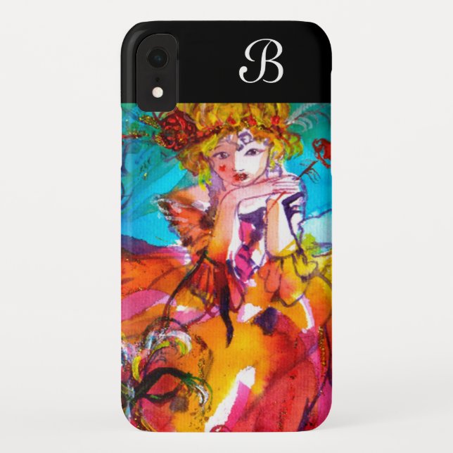 MIRANDOLINA Venetian Carnival Masks Monogram Case-Mate iPhone Case (Back)
