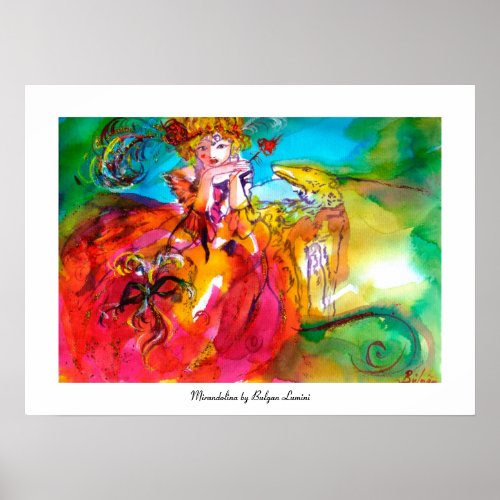 MIRANDOLINA   Venetian Carnival Masks Poster