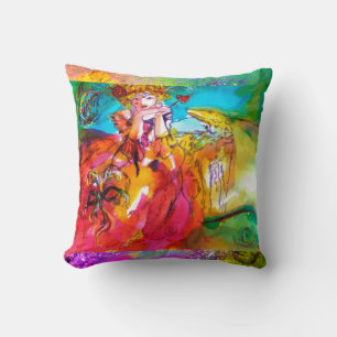 MIRANDOLINA / Venetian Carnival Masks Throw Pillow