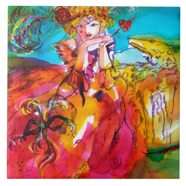 MIRANDOLINA  / Venetian Carnival Masks Tile (Front)