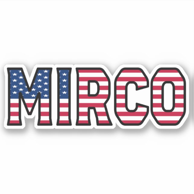 Mirco Name First Name USA Sticker Stickerset (Front)