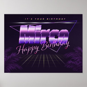 Mirco Name Vorname lila retro Poster Geburtstag