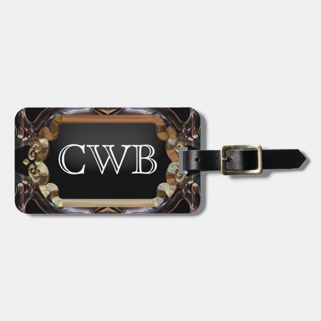 Mirhearst Modern Monogram Luggage Tag (Front Horizontal)